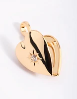 Gold Plated Diamante Heart Locket Charm