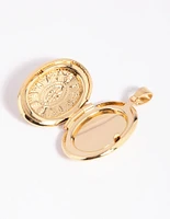 Gold Plated Oval Locket Charm