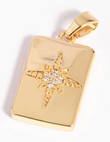 Gold Plated Celestial Charm with Cubic Zirconia