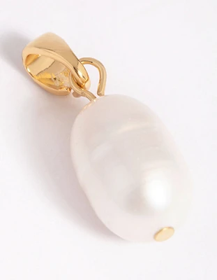 Gold Plated Charm with Freshwater Pearl