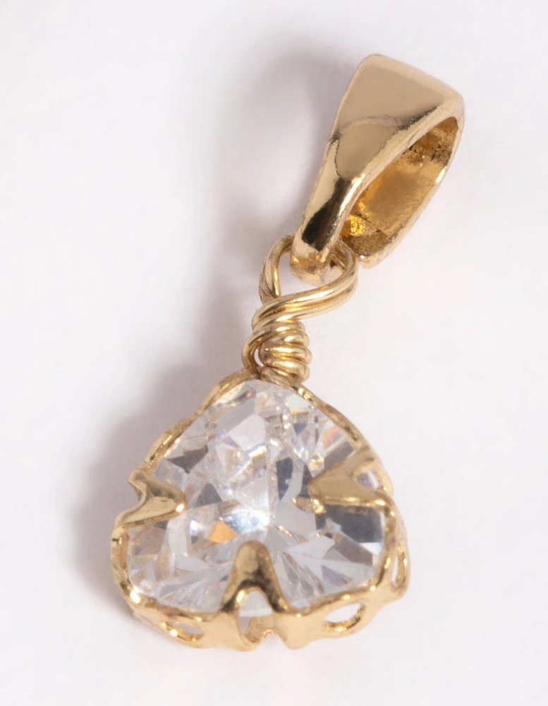 Gold Plated Diamante Triangle Charm