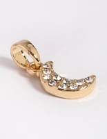 Gold Plated Diamante Moon Charm