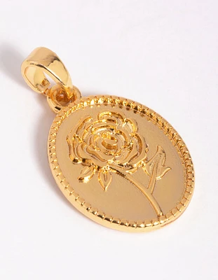 Gold Plated Vintage Flower Charm