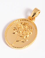 Gold Plated Vintage Flower Charm