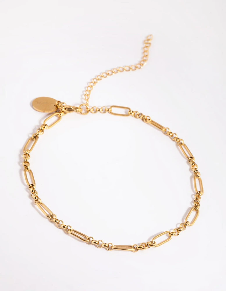 Gold Plated Surgical Steel Oval Link Anklet