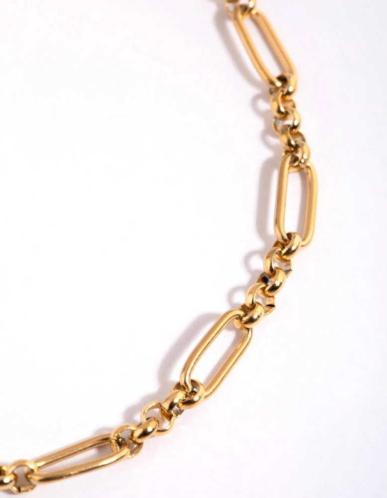 Gold Plated Surgical Steel Oval Link Anklet