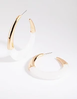 White Swirl Acrylic Hoop Earrings