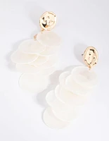 White Cascading Shell Drop Earrings