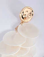 White Cascading Shell Drop Earrings