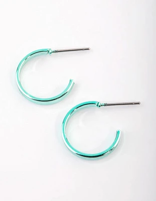 Matte Metallic Huggie Hoop Earrings