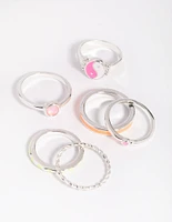 Silver Yin Yang Ring 6-Pack