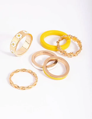 Gold Daisy Ring Pack