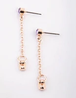 Purple Diamante Jacket Earrings