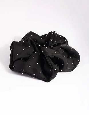 Black Diamante Scrunchie