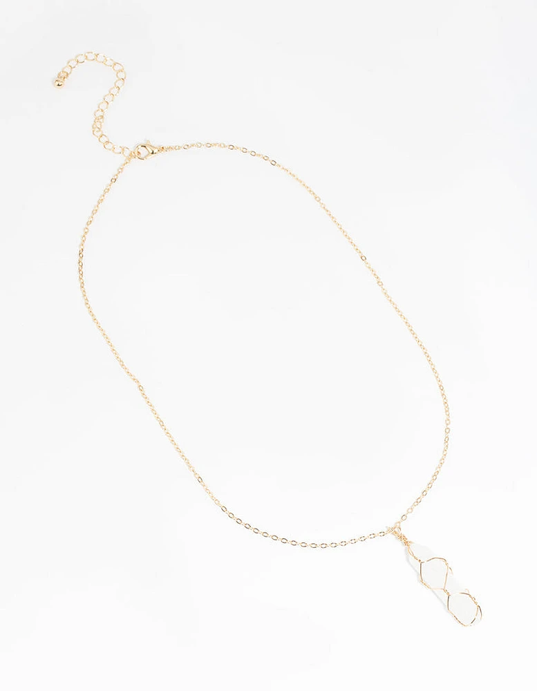 Gold Moonstone Shard Necklace