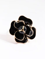 Black Flower Ring