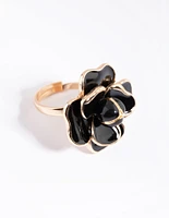 Black Flower Ring