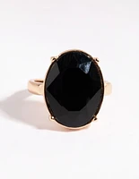 Black Statement Stone Cocktail Ring