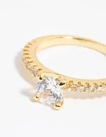 Gold Plated Cubic Zirconia Solitare Ring