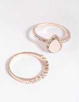 Rose Gold Cat Eye Ring Stack Pack