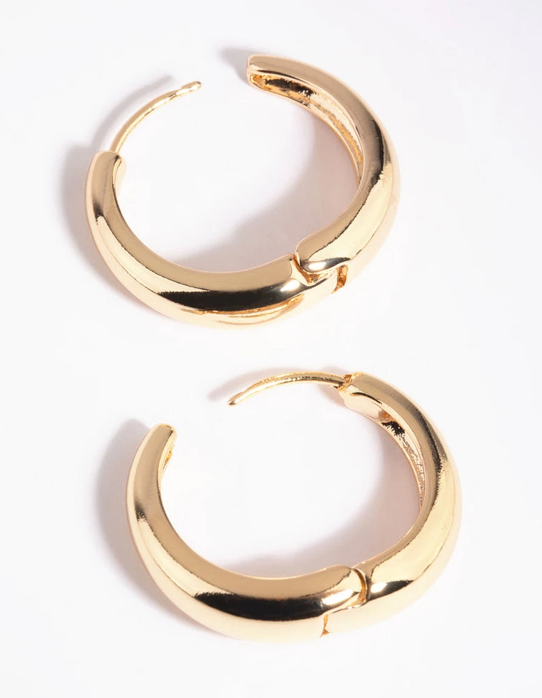 Gold Huggie Hoop Earrings