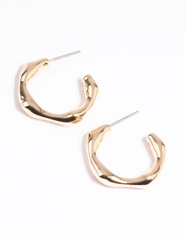 Gold Bamboo Hoop Earrings