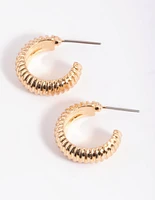 Gold Coil Hoop Earrings