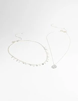 Silver Plated Moonstone Necklace Set