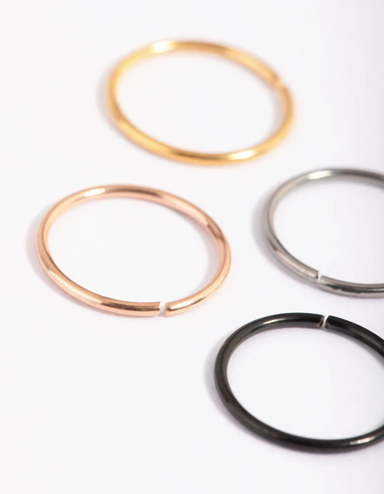 Titanium Basic Nose Ring 4-Pack