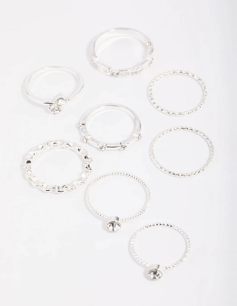 Diamante Chain Ring Stack Pack