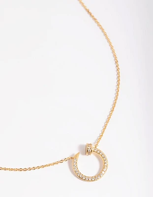 Gold Plated Cubic Zirconia Circle Necklace