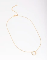 Gold Plated Cubic Zirconia Circle Necklace