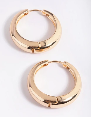 Gold Hinge Classic Hoop Earrings