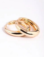 Gold Hinge Classic Hoop Earrings