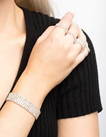 Silver Diamante Bracelet & Ring Set