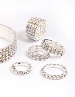 Silver Diamante Bracelet & Ring Set