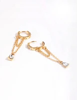 Gold Plated Diamante Huggie Hoop Earrings