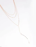 Rose Gold Dainty Chain Lariat Necklace