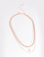 Rose Gold Cubic Zirconia Snake Chain Necklace