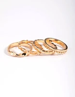 Gold Textured Ring Stack 5-Pack