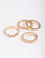 Gold Textured Ring Stack 5-Pack