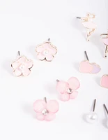 Kids Ballet Flower Stud Earring 6-Pack