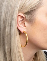 Gold Plated Stainless Steel Chunky Hoop Earrings