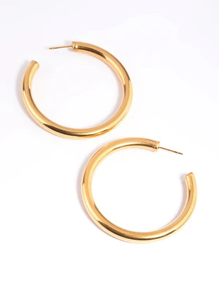 Gold Plated Stainless Steel Chunky Hoop Earrings