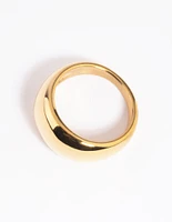 Gold Plated Stainless Steel Dome Ring