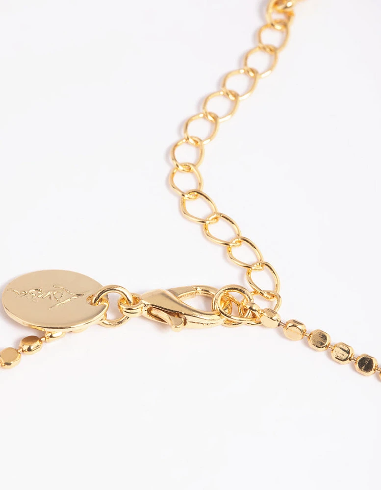 Gold Plated Oval Chain Anklet Set