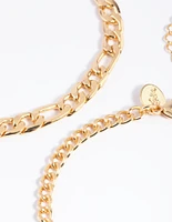 Gold Plated Mixed Chain Anklet Set