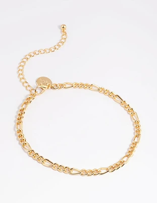 Gold Plated Figaro Chain Anklet