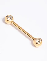 Gold Plated Titanium Nipple Bar