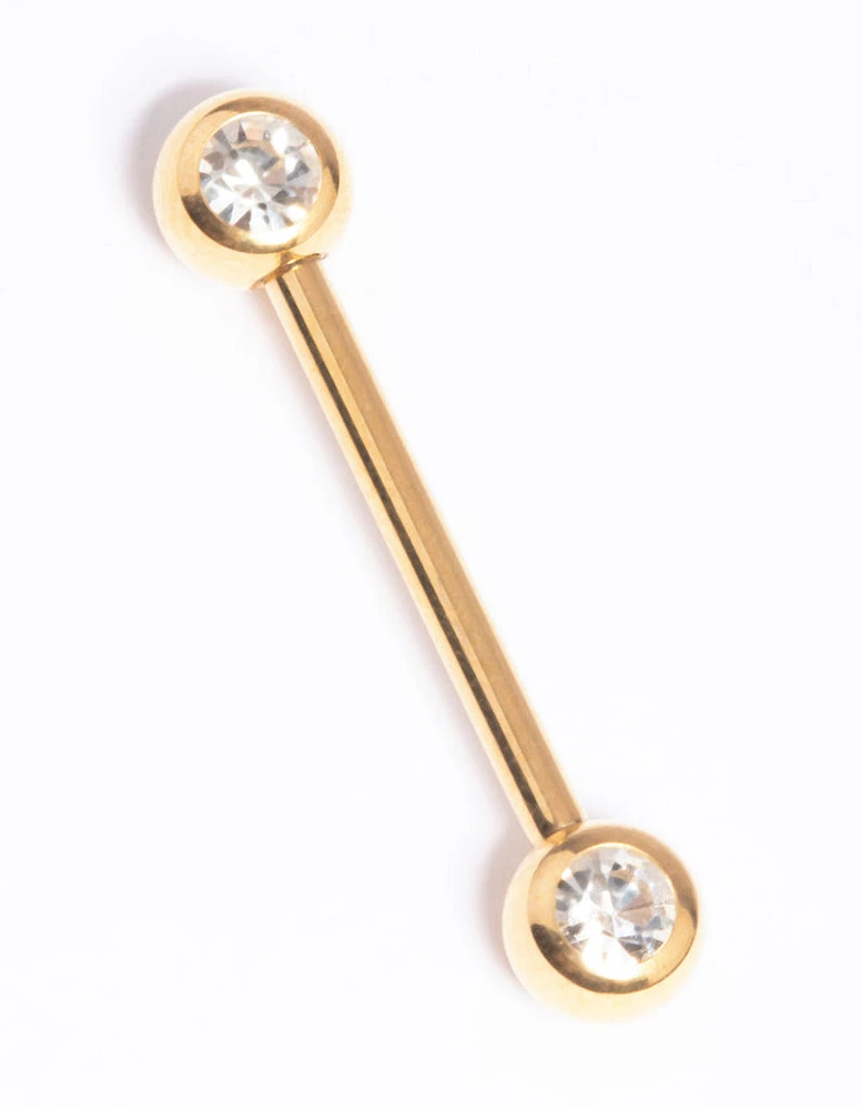 Gold Plated Titanium Nipple Bar